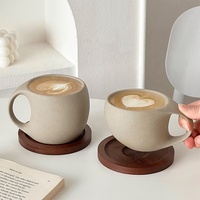 Tasses à café en céramique grises personnalisées en gros avec logo, verres à expresso et à latte faits à la main, personnalisés