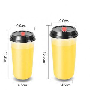 Custom Logo Disposable Clear Single Wall 90mm Injection <b>Cups</b> Pearl Milk Tea Frosted Matted Flat <b>Cup</b> <b>Plastic</b> PP U Shape Hard - Product Image 6