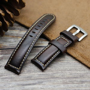 Bracelet de montre en cuir huilé de luxe 18/20/22/24 mm, style <span class=keywords><strong>vintage</strong></span>, 5 couleurs disponibles, fabrication artisanale, option de logo personnalisé - Product Image 4