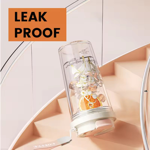 Vasos de Plástico Transparente con Estampado Floral Personalizado al por Mayor, Tazas de Café con Asa y Tapa, Aptos para Lavavajillas y Agua Hirviendo, Unisex - Product Image 3
