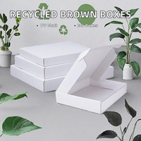 Boîtes en carton ondulé brun recyclé en stock, 2 mm d'épaisseur, emballage plat, petite taille, pelliculage mat, revêtement UV pour bougies et portefeuilles