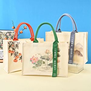 Bolsa de Compras Portátil de Lona de Algodón con Impresión de Logotipo Personalizado, Bolsas de Mano en Blanco para Publicidad y Promociones - Product Image 2