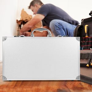 Maletín portátil de aluminio plateado para estuche rígido Cerradura de espuma personalizable OEM ODM EVA Estuche de herramientas para hombres Mujeres Viajeros Artesano - Product Image 4
