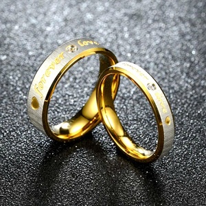 Hot Selling Italian <b>Couple</b> Matching Forever LOVE <b>Rings</b> Stainless Steel Crystals for Wedding Parties Fashion Titanium Steel - Product Image 3