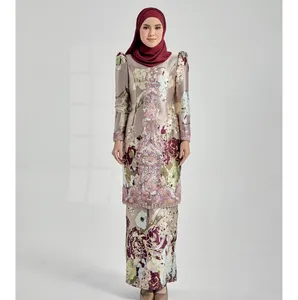 Женская юбка с эластичным поясом SIPO Eid большого размера Baju Kurung Highness Brocade