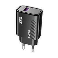 Chargeur rapide pour téléphone portable 33W avec prise US EU, QC3.0, USB, câble Type C, adaptateur secteur USB 33W à charge rapide