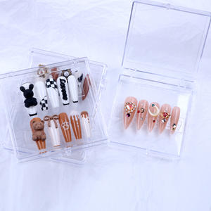 TSZS clair presse sur ongles stockage affichage carte boîte presse sur <span class=keywords><strong>ongle</strong></span> vide boîte d'emballage <span class=keywords><strong>faux</strong></span> <span class=keywords><strong>ongle</strong></span> pointe boîtes d'emballage transparentes - Product Image 2