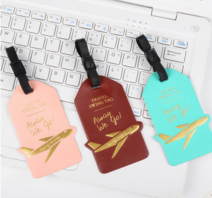 飞机 PU 皮革行李标签男士和女士手提箱吊牌标签寄售名片袋吊牌通过狗牌 - Product Image 5