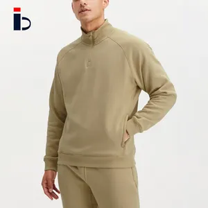 Fall Fashion Cotton High Collar Gym Men Blank Custom Sweatshirt 1/4 Quarter Zip Pullover