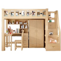 Meubles de Lit Écologiques Modernes en Bois de Pin Massif, Lit Superposé en Bois pour Enfants pour Chambre à Coucher