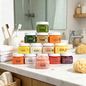 Gommage corporel bio en gros sous marque privée, exfoliant naturel, blanchissant et hydratant, au sucre de fruits - Product Image 1