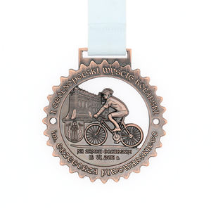 Médailles de course à vélo en métal 3D bon marché, médailles de course à vélo, médailles d'argent et d'or, médaille de 1er rang, médaille de sport en gros avec cordon - Product Image 6