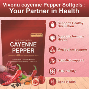 OEM Wholesale 12-in-1 <strong>Cayenne</strong> <strong>Pepper</strong> Softgel <strong>Capsules</strong> Organic Extract Adult Digestive Health Immune Support Energy Management - Product Image 4