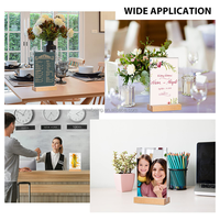 Support de menu en bois en forme de T en acrylique transparent pour table de restaurant, cadre photo, carte de signalisation double face, personnalisation A4 A5 A6 A7