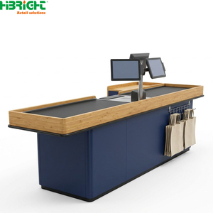 Comptoir de caisse électronique pour supermarché avec écran intégré et étagère latérale - Product Image 3