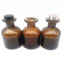 Bouteille vide de diffuseur de roseau ambré d'aromathérapie de 50 ml 100ml 150 ml 250ml avec le chapeau bouteille de diffuseur en verre de luxe d'huile essentielle