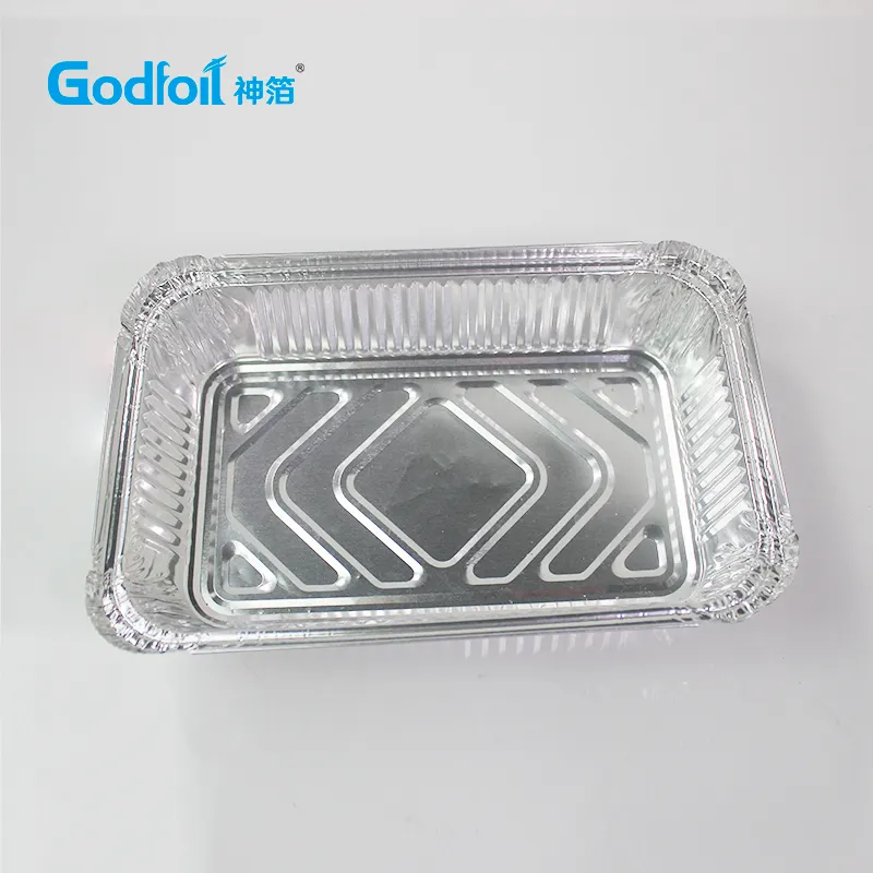 Godfoil/1.5lb/750ml/8389 रेस्तरां खाद्य खानपान पैकेजिंग ढक्कन के साथ डिस्पोजेबल एल्यूमीनियम पन्नी खाद्य कंटेनर