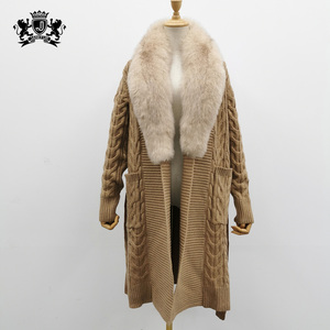 De piel de las mujeres suéter de lujo de alta calidad prendas de vestir exteriores peludas de dama de moda de manga larga Rebeca de pieles - Product Image 2