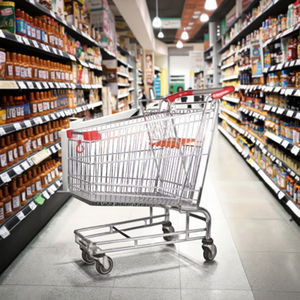 Тележка для покупок в супермаркете, сетчатая структура, прочный пластик, металл и сталь, полипропиленовый материал с обработкой поверхности PU - Product Image 2