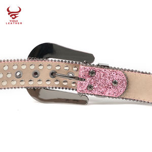 Occidental cinturones con estrás correa de las mujeres de la moda colorido tachonado cráneo Bling de moda cinturón rosado BB <span class=keywords><strong>Simon</strong></span> - Product Image 6
