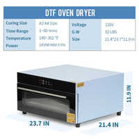 Four DTF PYD Life 3 couches pour séchage et polymérisation de poudre, transfert thermique sur film PET, sans fumée, format A3 A4, avec purificateur d'air
