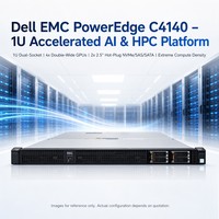 خادم ديل باورإيدج C4140 يدعم V100 بذاكرة 16 جيجابايت و32 جيجابايت وSmx2 مع 4 وحدات معالجة رسومية