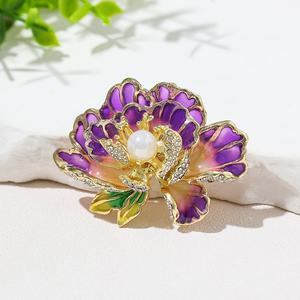 Broche de Flor de Peonía Rosa de Alta Gama para Mujer, Exquisito, Clásico y Elegante, Estilo Cheongsam, Nuevo Estilo Chino, Insignia de la Dinastía Han - Product Image 3