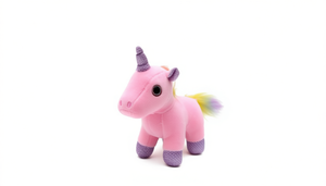 Ornamento in peluche a forma di unicorno rosa da 12 cm, morbido animale di peluche per la cameretta dei bambini, decorazione per compleanno, decorazione moderna da appendere alla parete, decorazione per la casa - Product Image 1