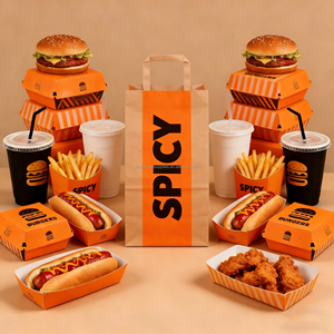 Emballage personnalisé pour frites, poulet et burgers avec logo, boîtes alimentaires en carton pour plats à emporter, petit format - Product Image 5