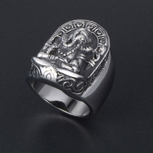 แหวนเทพเจ้าช้างไทย เครื่องประดับเงินสำหรับผู้ชาย ของขวัญ SA414 - Product Image 2