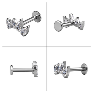 <span class=keywords><strong>Piercing</strong></span> <span class=keywords><strong>de</strong></span> <span class=keywords><strong>titanio</strong></span> ASTM-F136 con rosca interna, diseño <span class=keywords><strong>de</strong></span> racimo <span class=keywords><strong>de</strong></span> circonitas marquise, para tragus, hélix, labret <span class=keywords><strong>de</strong></span> base plana y <span class=keywords><strong>piercing</strong></span> <span class=keywords><strong>de</strong></span> <span class=keywords><strong>nariz</strong></span>. - Product Image 3