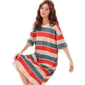 <span class=keywords><strong>Set</strong></span> pigiama estivo da donna in stile coreano a righe con cartoni animati, traspirante, per studentesse, taglia grande, carino - Product Image 5