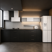 Îlot de cuisine et salle à manger intégrés de luxe moderne, mobilier sur mesure pour toute la maison, idéal pour la rénovation résidentielle et les projets immobiliers