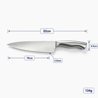 Couteau de chef professionnel forgé à la main, ultra-affûté, en acier inoxydable 3Cr13, manche ergonomique antidérapant, 19 cm, ambidextre
