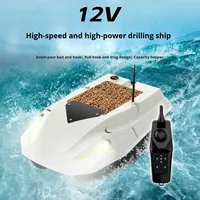 Pencari ikan, kapal Remote satu tombol memancing ikan dengan kontrol 500m kekuatan tinggi GPS 12V 3 kecepatan dapat disesuaikan kapasitas beban 2kg