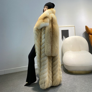 <span class=keywords><strong>Cappotto</strong></span> Lungo Invernale da Donna in Vera <span class=keywords><strong>Pelliccia</strong></span> di Volpe Dorata di Lusso Premium - Product Image 6