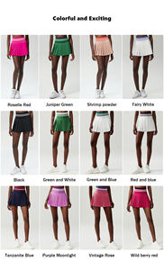 XW-SP461 नई गोल्फ प्लेटेड स्कर्ट महिलाओं की हल्के उच्च कमर खेल रंग ब्लॉक कसरत एथलेटिक योग टेनिस स्कर्ट - Product Image 6