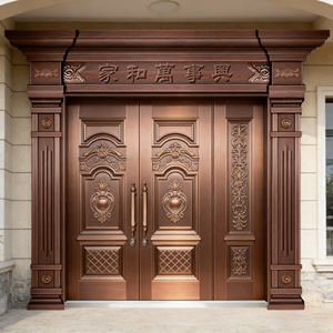 <span class=keywords><strong>Puerta</strong></span> Antirrobo de <span class=keywords><strong>Doble</strong></span> <span class=keywords><strong>Hoja</strong></span> de Acero Laminado en Frío para Entrada de Villa, Alta Resistencia, Impermeable, Duradera, Diseño Clásico - Product Image 2