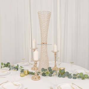 Oro argento cristallo perline metallo oro vasi <span class=keywords><strong>fiori</strong></span> stand <span class=keywords><strong>centrotavola</strong></span> per festa nuziale pranzo casa <span class=keywords><strong>centrotavola</strong></span> decorazioni - Product Image 5