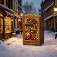 Hamaileon Kit de bricolage en gros pour mini-coffret de livre de Noël avec porte, breloque festive, ornements de scène complexe, style victorien, cadeau