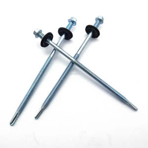 Tornillo Autoperforante y Autoperforante de Cabeza Hexagonal Galvanizado para <span class=keywords><strong>Panel</strong></span> Sándwich de 6.5x130 mm con Arandela de EPDM Negra - Product Image 1