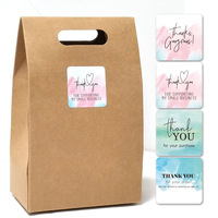 Étiquettes autocollantes de cuisson personnalisées faites à la main, carrées et imperméables, pour emballage cadeau, vente en gros, 100 pièces/sac