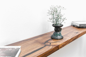 Tùy Chỉnh Mộc Mạc Sống Cạnh Gỗ Cứng Kệ Phòng Tắm Nhà Bếp Giá Với Khung Dài Cuốn Sách Nổi Kệ - Product Image 6