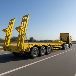 Semirremolque de Plataforma Baja de Fábrica China, Semirremolque Portacontenedores de Plataforma Baja, Semirremolque de Camión a Bajo Precio en Venta - Product Image 1