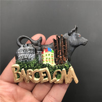 Aimant de réfrigérateur en résine fait à la main thaïlande corée allemagne vienne Monaco voyage Souvenir réfrigérateur autocollant magnétique artisanat décor à la maison