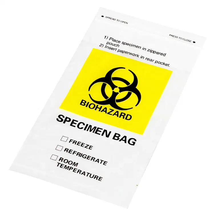 BPB Manufacturers Customized 2-layer Specimen Transport Bag PE Zip Lock Bag Biohazard Specimen Bag