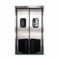 Porte battante industrielle automatique en acier inoxydable anti-choc à ouverture bidirectionnelle en ABS
