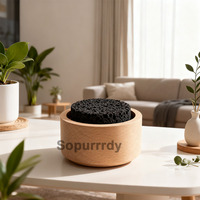 Logo personnalisé noir roche volcanique diffuseur de pierre d'aromathérapie thérapie par les plantes roche de lave diffuseur passif coffret pour huiles essentielles