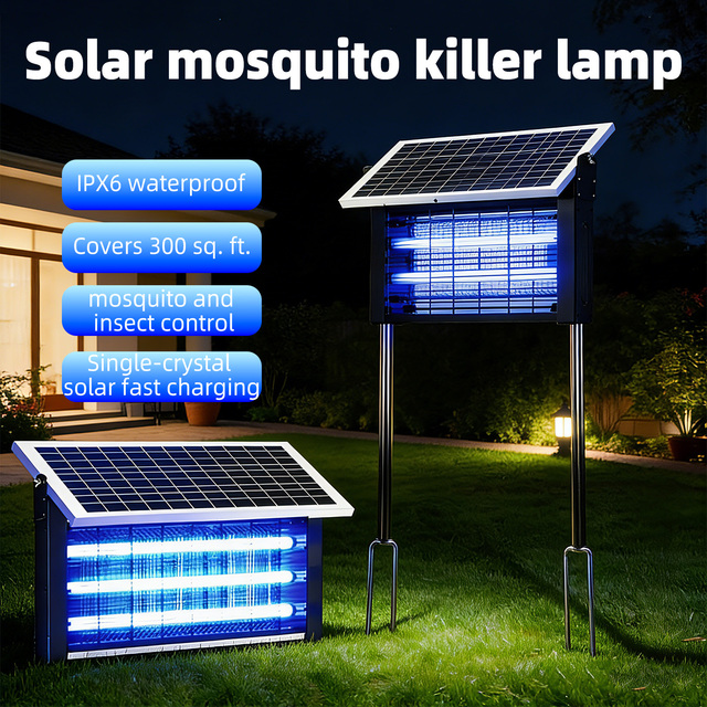 Smart Solar Powered 4500V Fluorescent Bug Zapper Sensor Eco-Friendly Indoor Outdoor Waterproof Mosquito Fly Trap Patio Kitchen