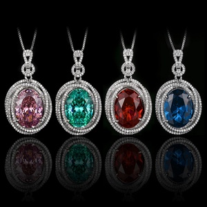 Fashion Jewelry Multi-color Cubic Zirconia Pendant Elegant Smooth Brass Oval <b>Locket</b> Necklace for Women Casual & Office Wear - Product Image 2